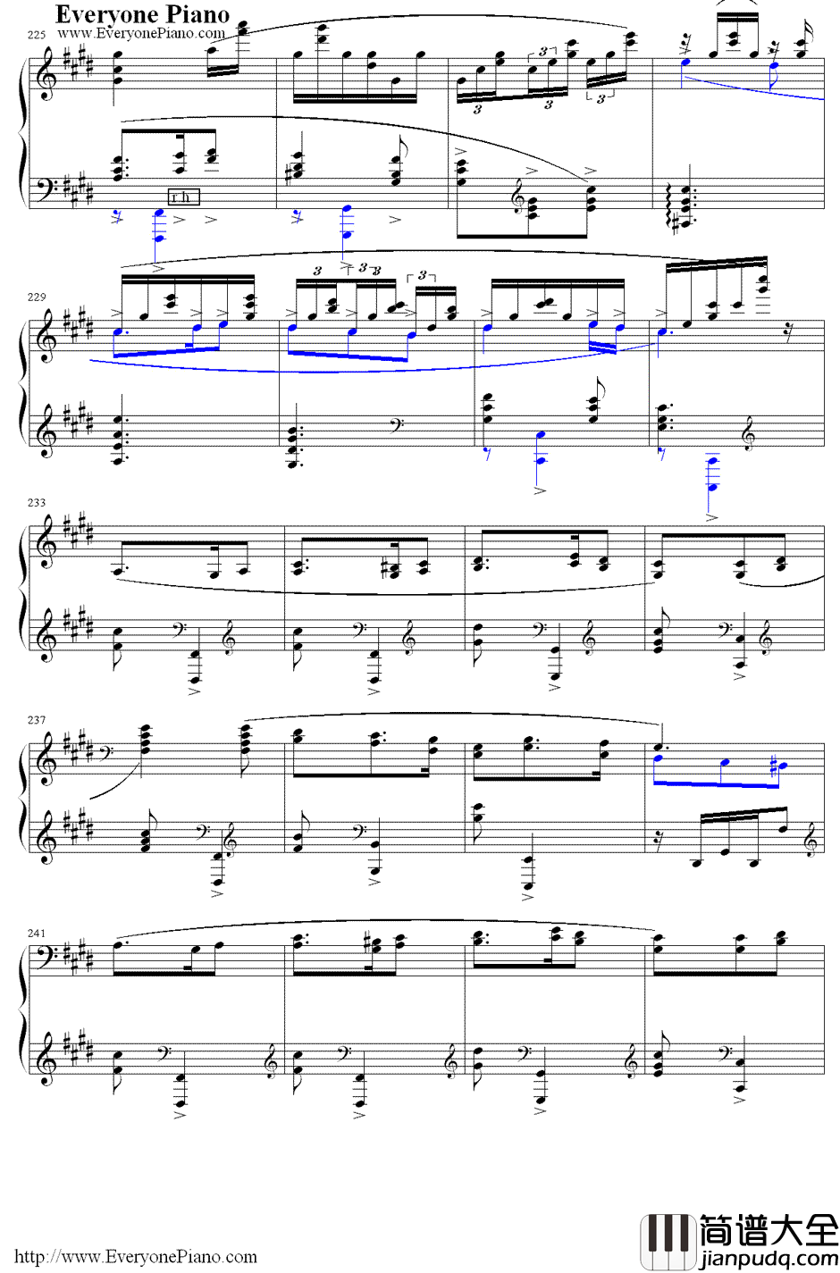 满天钢琴谱_Kalafina_Fate/Zero第19集片尾曲