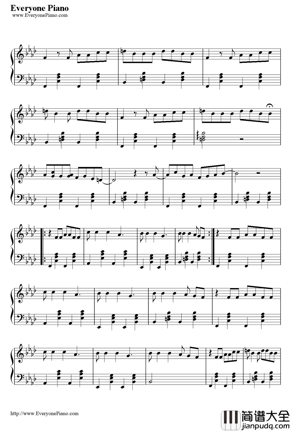 Mad_World－电影_死亡幻觉_主题曲钢琴谱_Tears_For_Fears