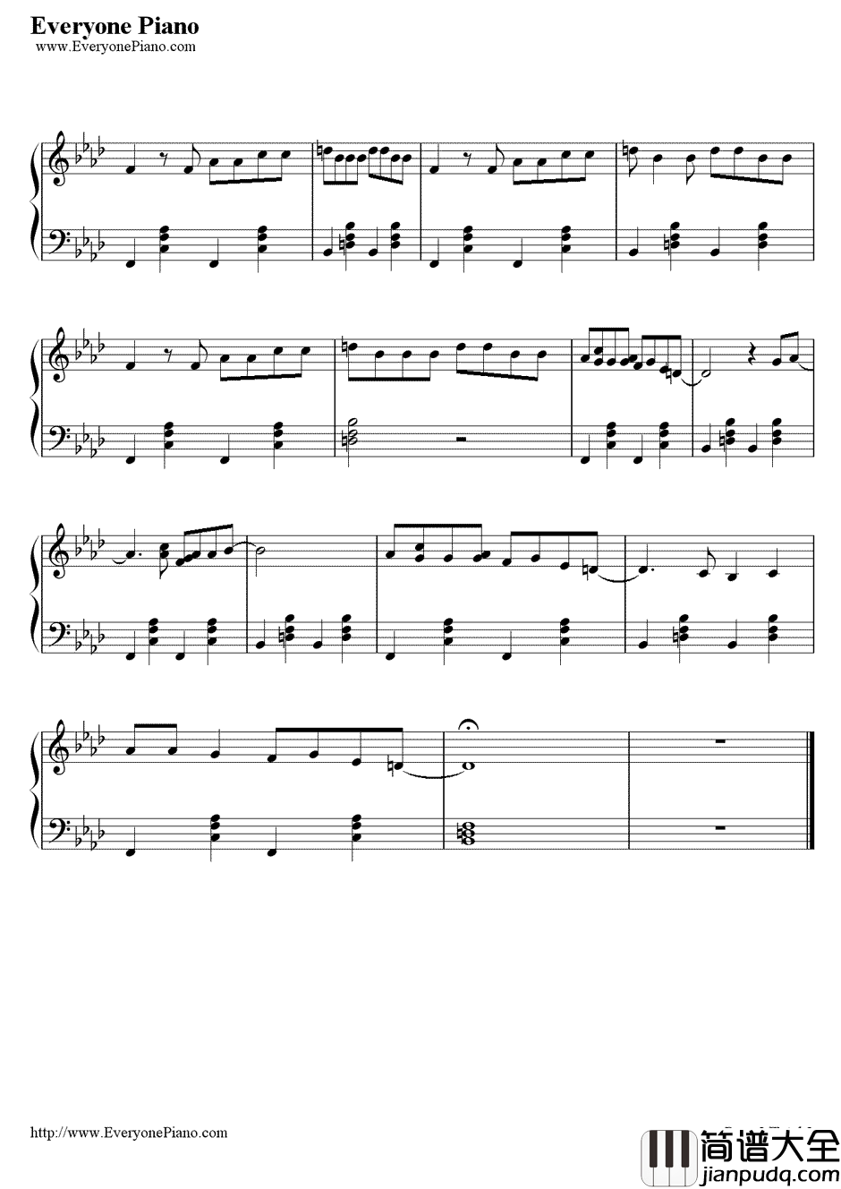 Mad_World－电影_死亡幻觉_主题曲钢琴谱_Tears_For_Fears