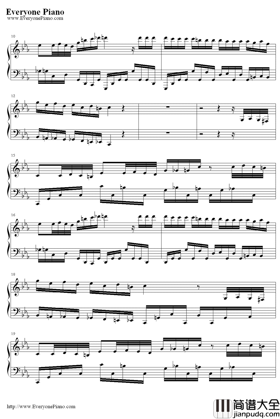 古巴鸡尾酒(Mojito)钢琴谱_马克西姆