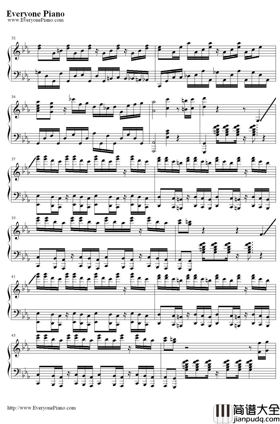 古巴鸡尾酒(Mojito)钢琴谱_马克西姆