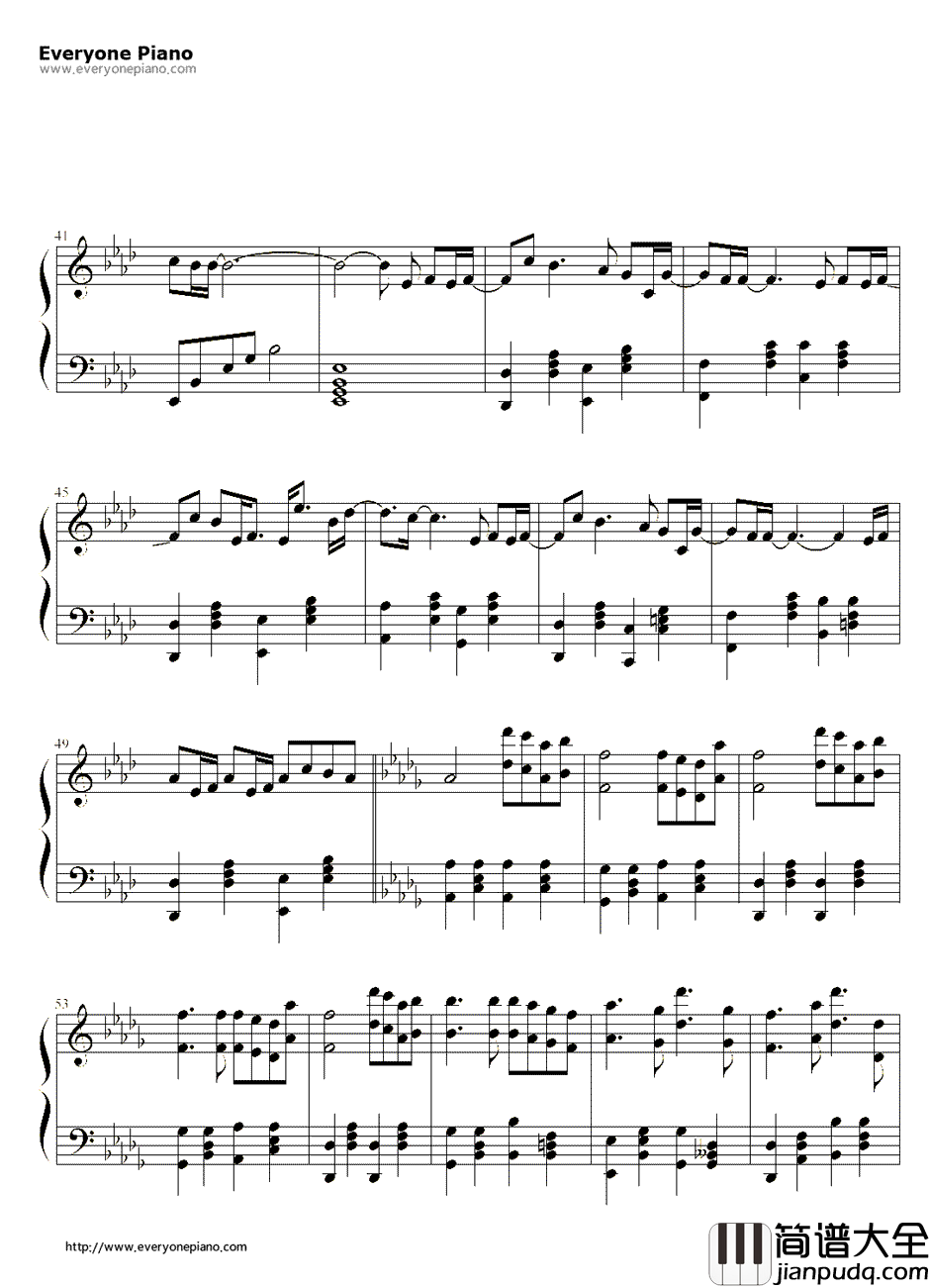 ただいま钢琴谱_一青窈__爱之歌!_主题曲