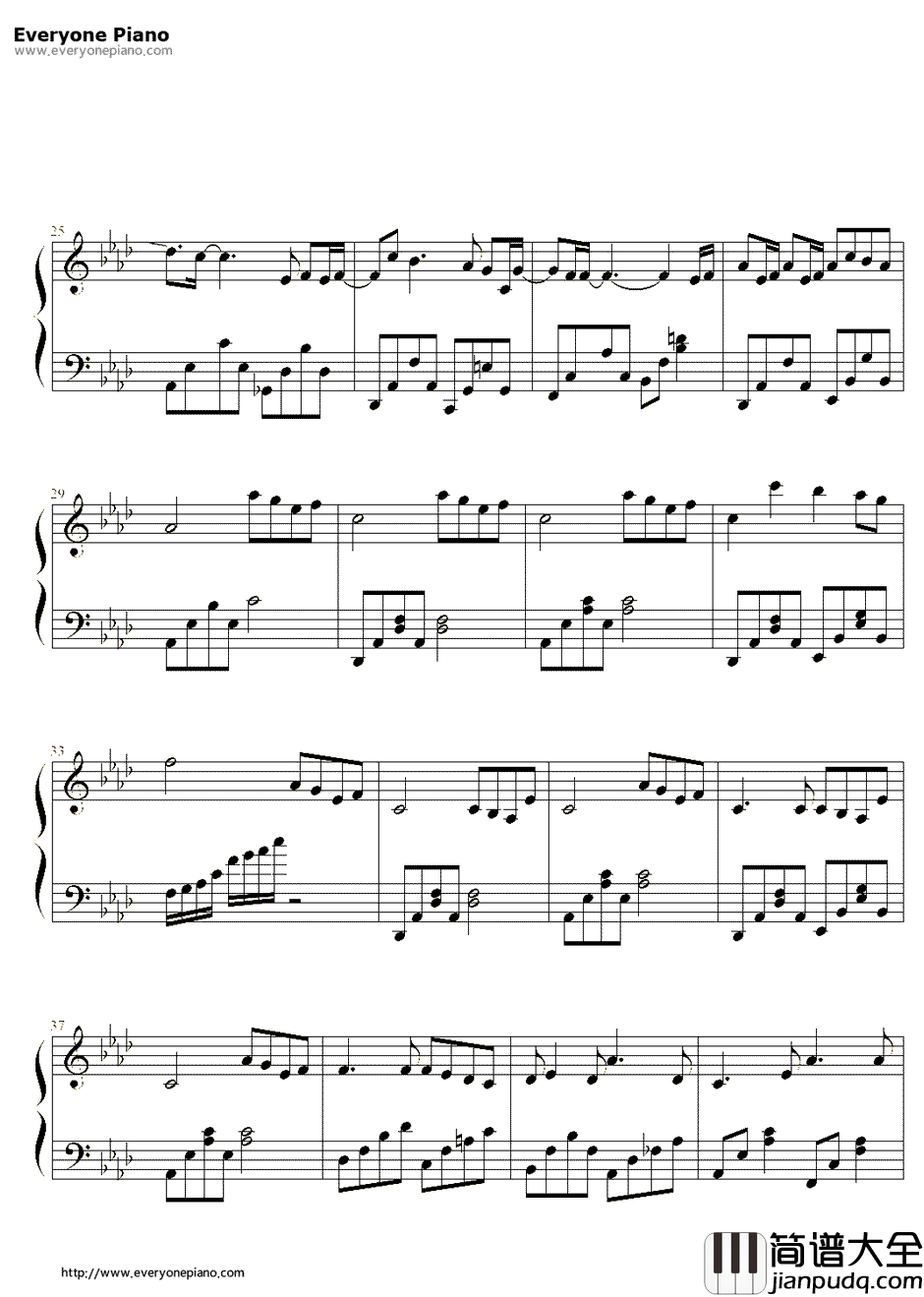 ただいま钢琴谱_一青窈__爱之歌!_主题曲