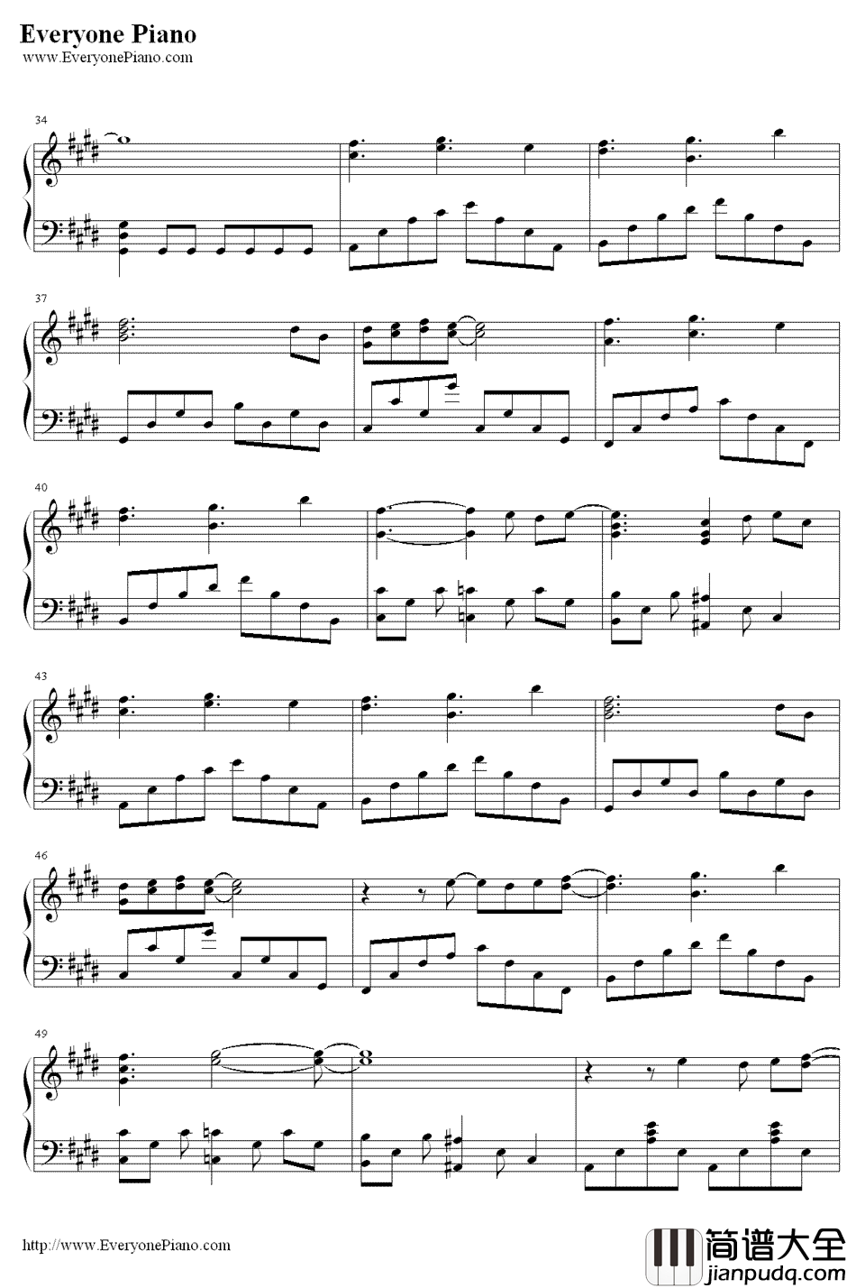 届かない恋钢琴谱_小木曾雪菜__白色相簿第二季_op