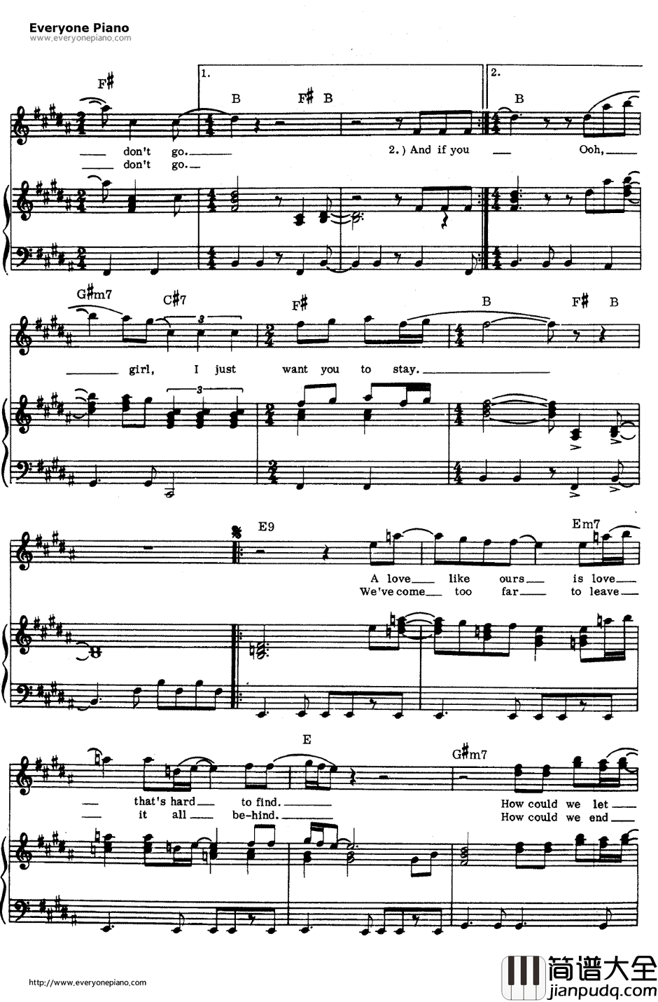 If_You_Leave_Me_Now钢琴谱_Chicago