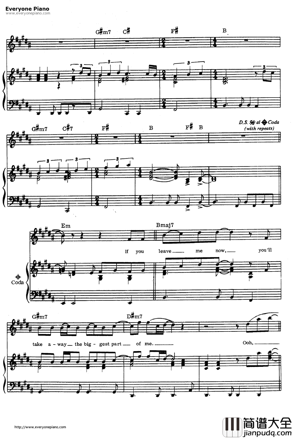 If_You_Leave_Me_Now钢琴谱_Chicago