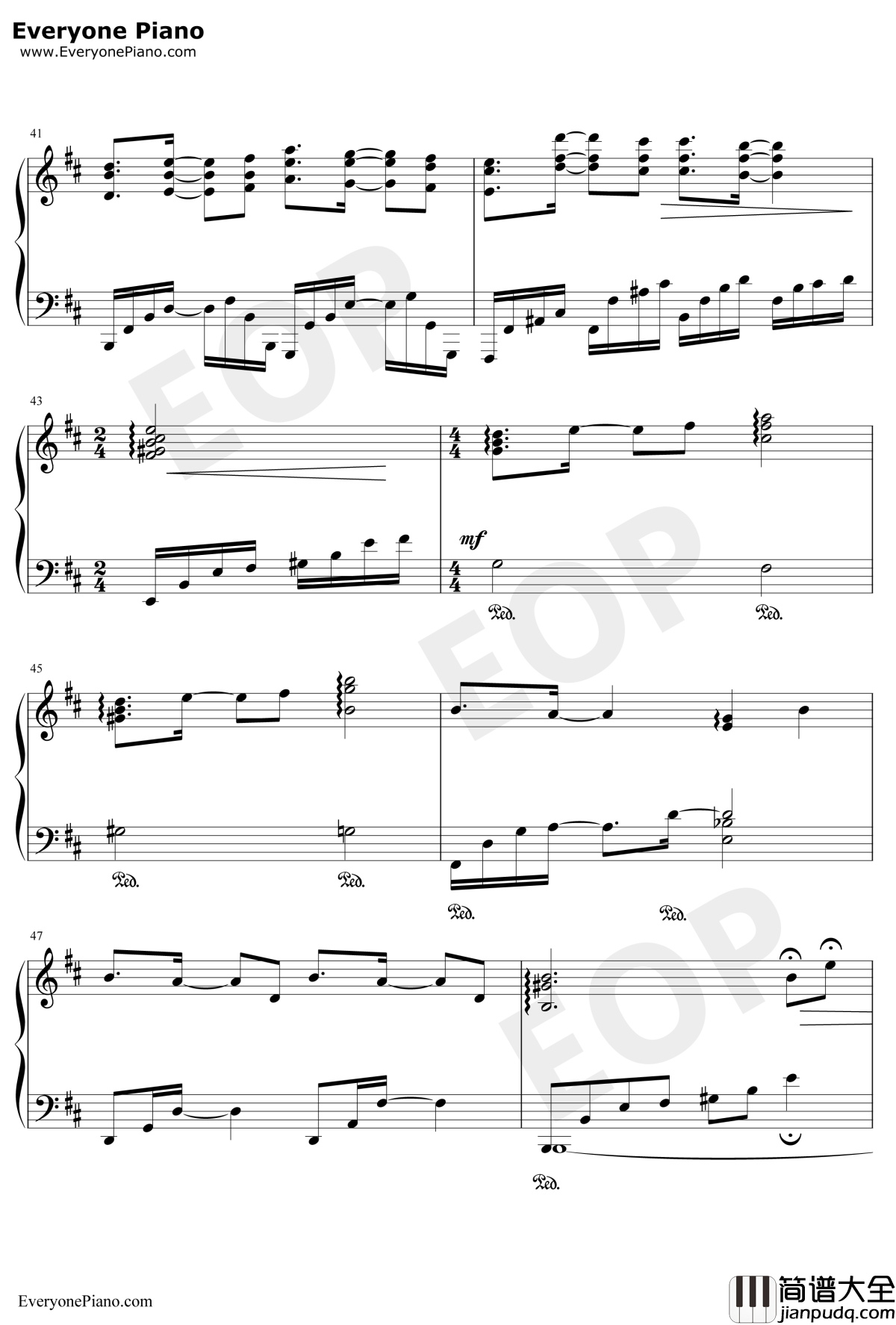 Lydia钢琴谱_飞儿乐团F.I.R_斗鱼