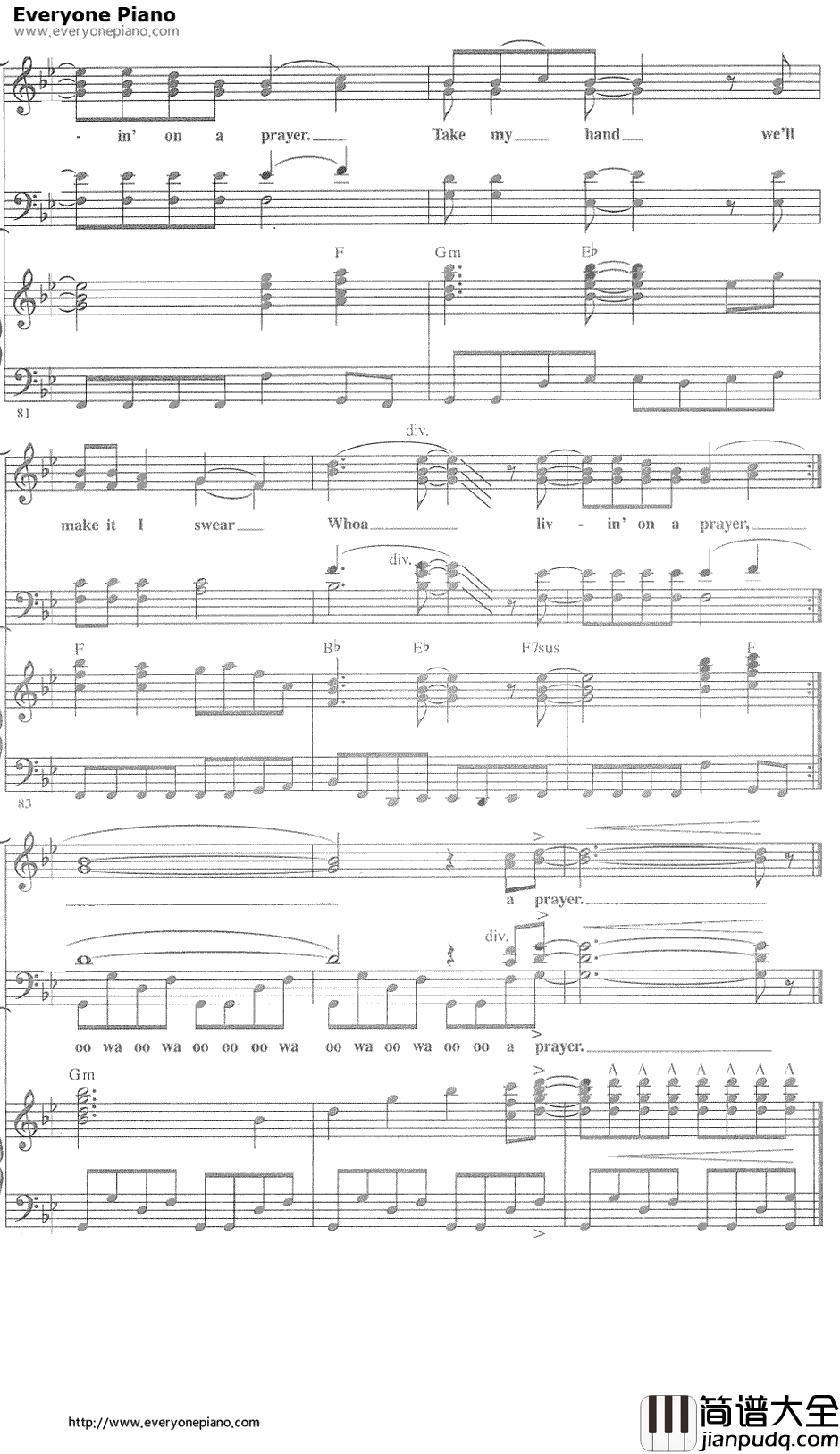 Livin'_on_a_prayer钢琴谱_Bon_Jovi邦乔维