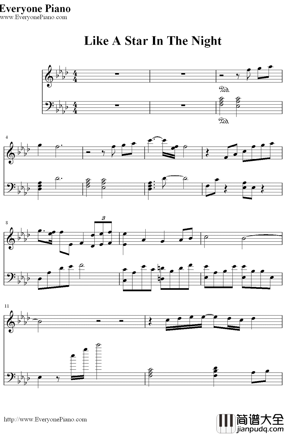 Likeastarinthenight钢琴谱_仓木麻衣__黑暗天使_主题曲