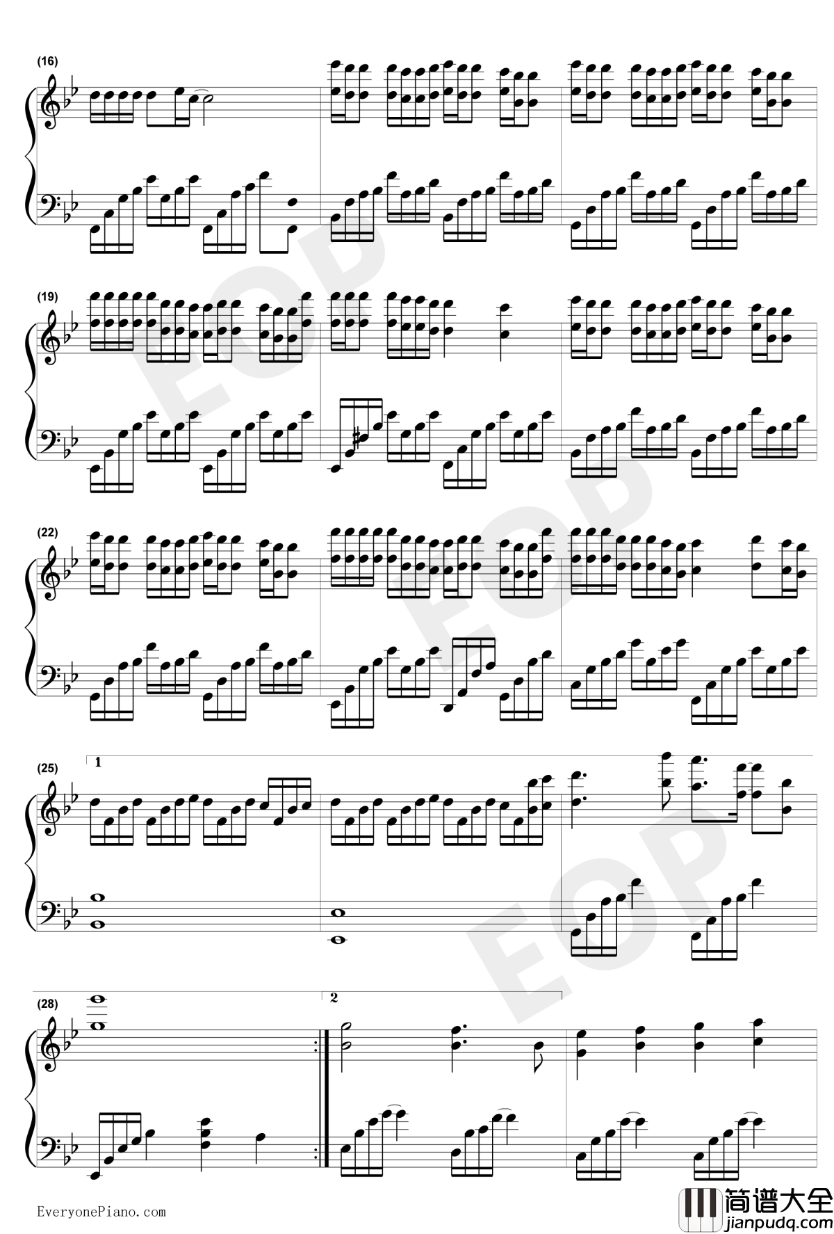 我不配钢琴谱_周杰伦_周杰伦我很忙专辑