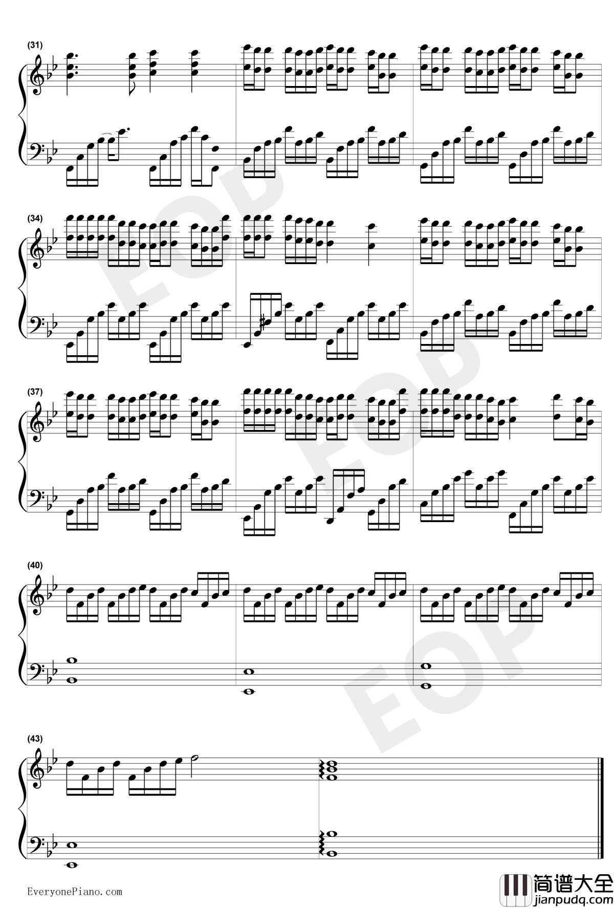 我不配钢琴谱_周杰伦_周杰伦我很忙专辑