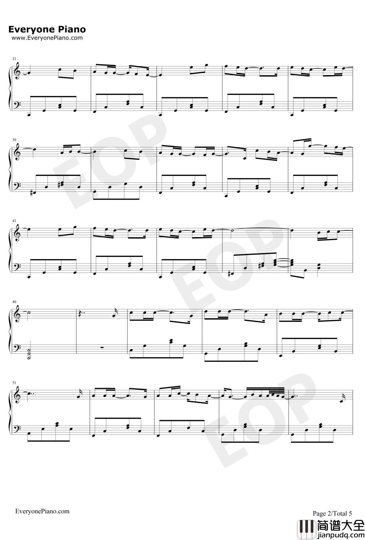 My_love钢琴谱_西城男孩westlife