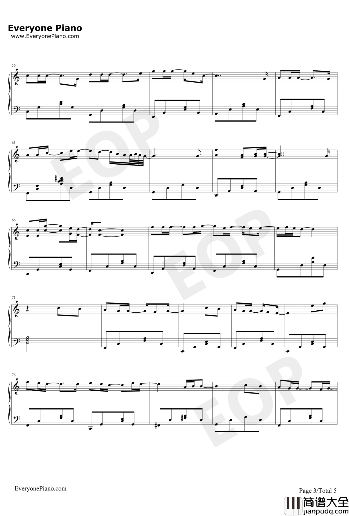 My_love钢琴谱_西城男孩westlife