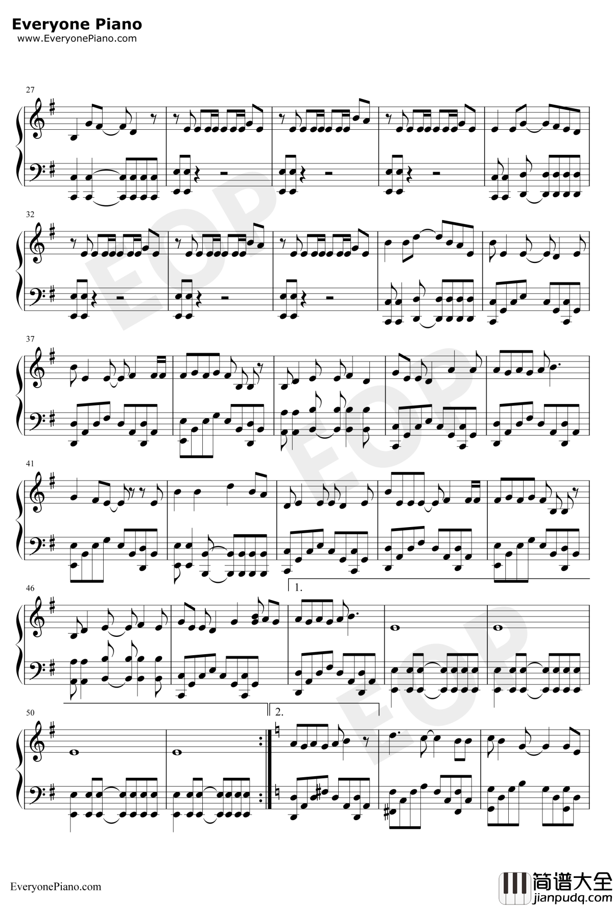 Again钢琴谱_YUI__钢之炼金术师FULLMETALALCHEMIST_OP1