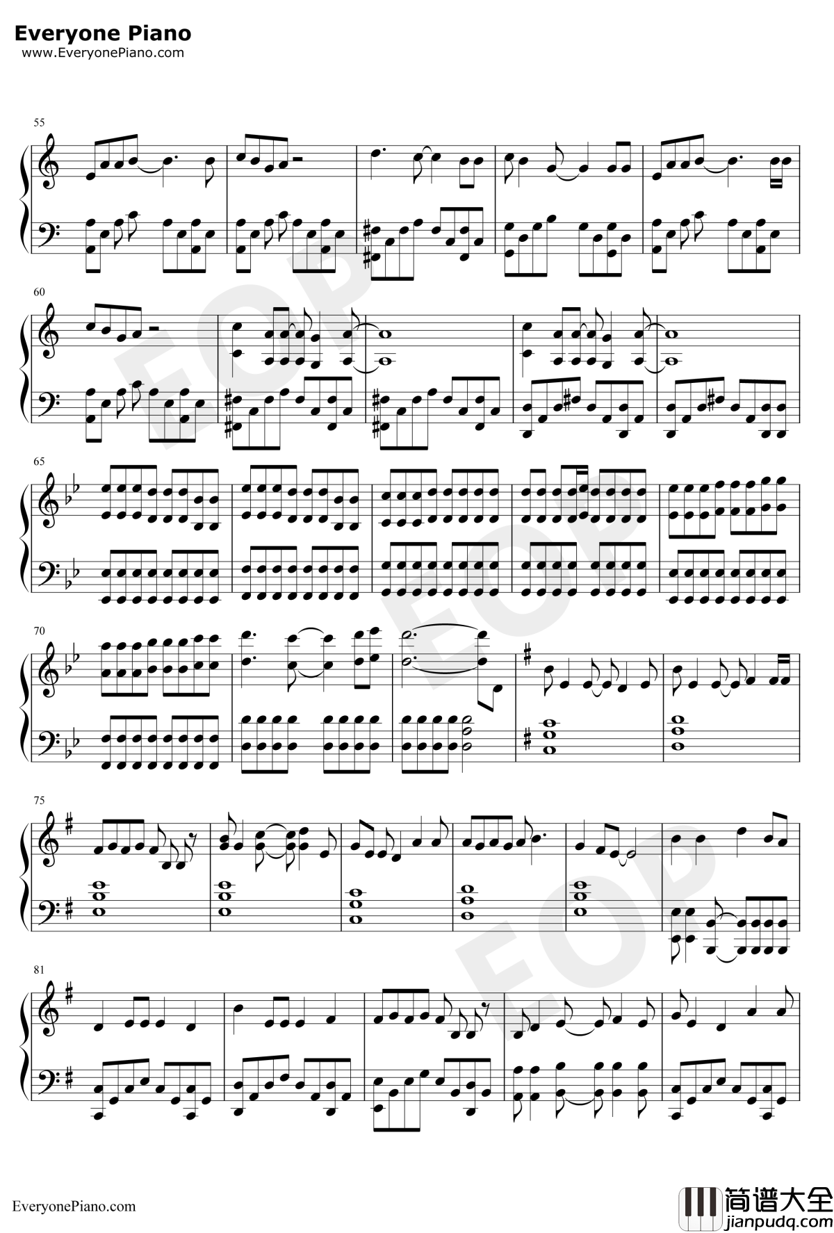 Again钢琴谱_YUI__钢之炼金术师FULLMETALALCHEMIST_OP1