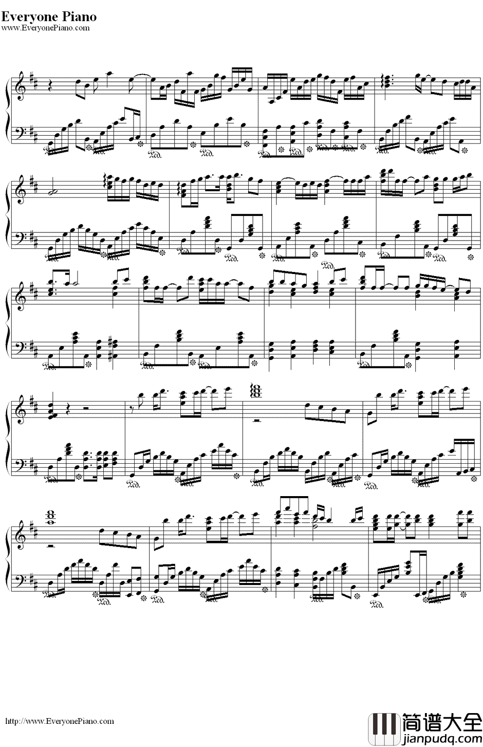 梦醒之后钢琴谱_GARNETCROW__名侦探柯南_ED14