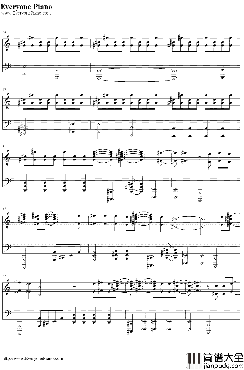 My_Life钢琴谱_50CentFeat.Eminem&AdamLevine_50CentFeat.Eminem&AdamLevine