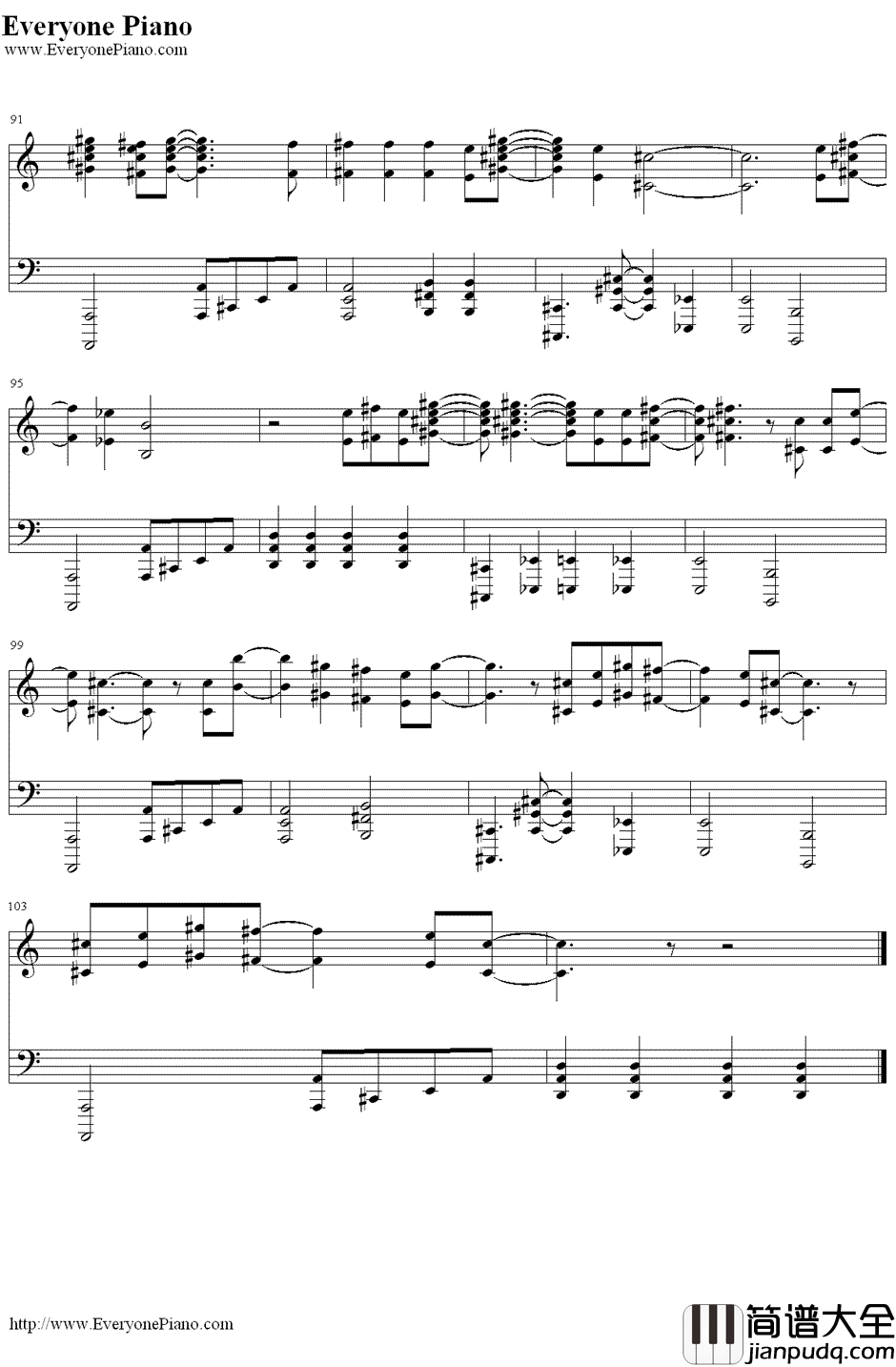 My_Life钢琴谱_50CentFeat.Eminem&AdamLevine_50CentFeat.Eminem&AdamLevine