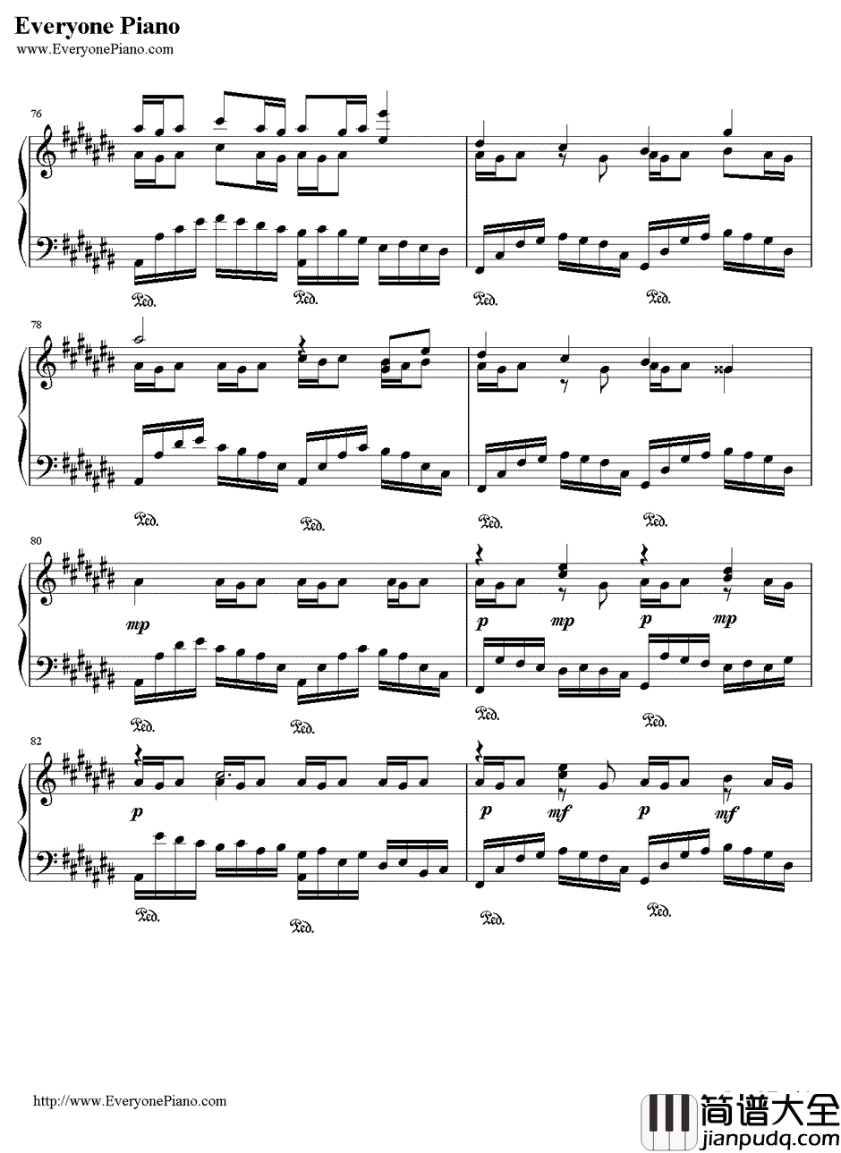 四叶草的幻想钢琴谱_埋葬Y..J