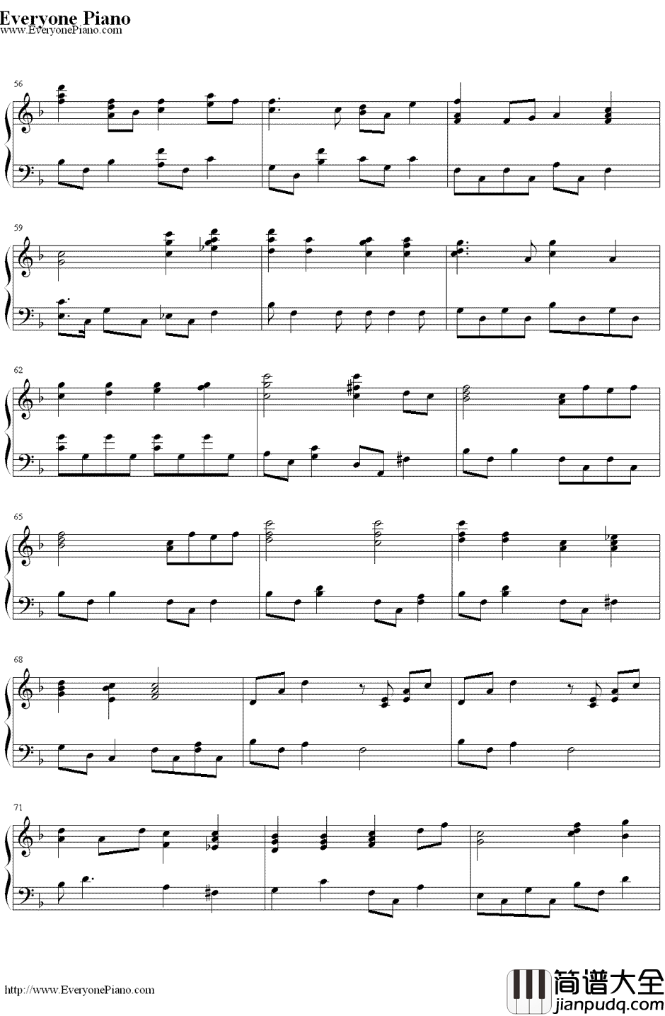 泪光闪闪(涙そうそう)钢琴谱_夏川里美