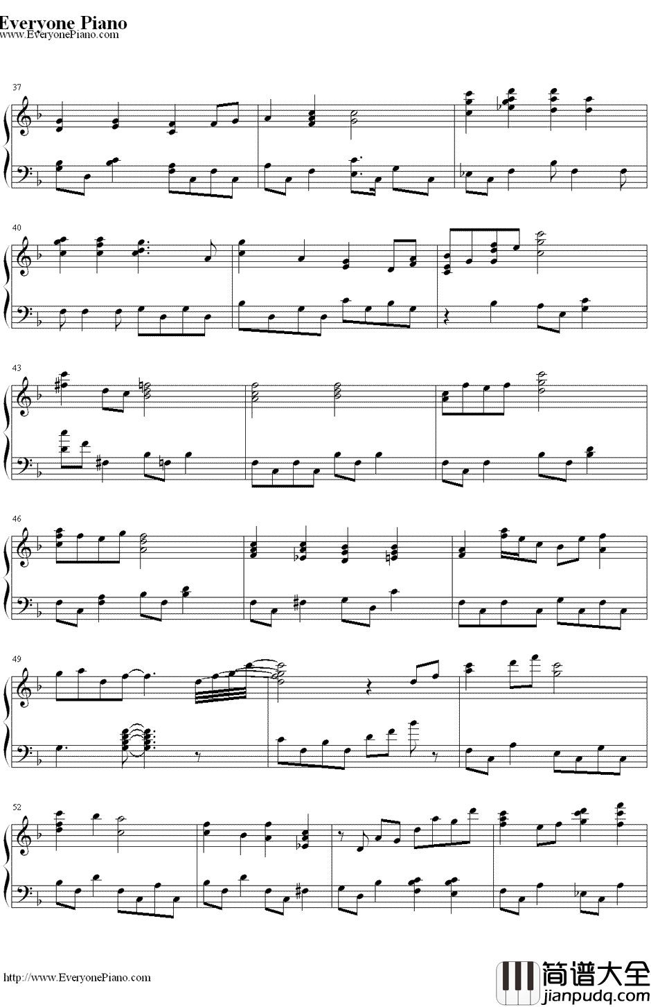 泪光闪闪(涙そうそう)钢琴谱_夏川里美