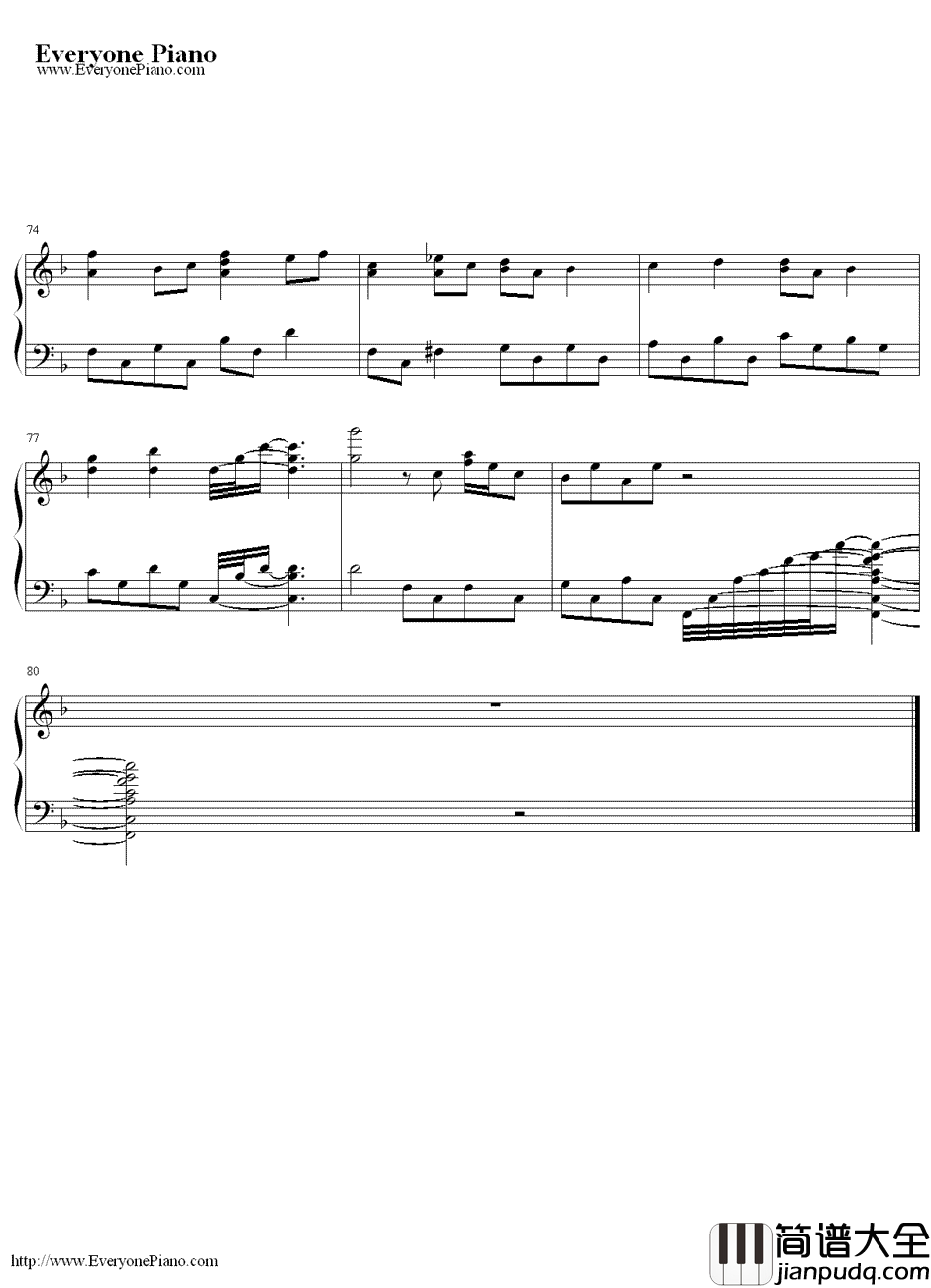 泪光闪闪(涙そうそう)钢琴谱_夏川里美