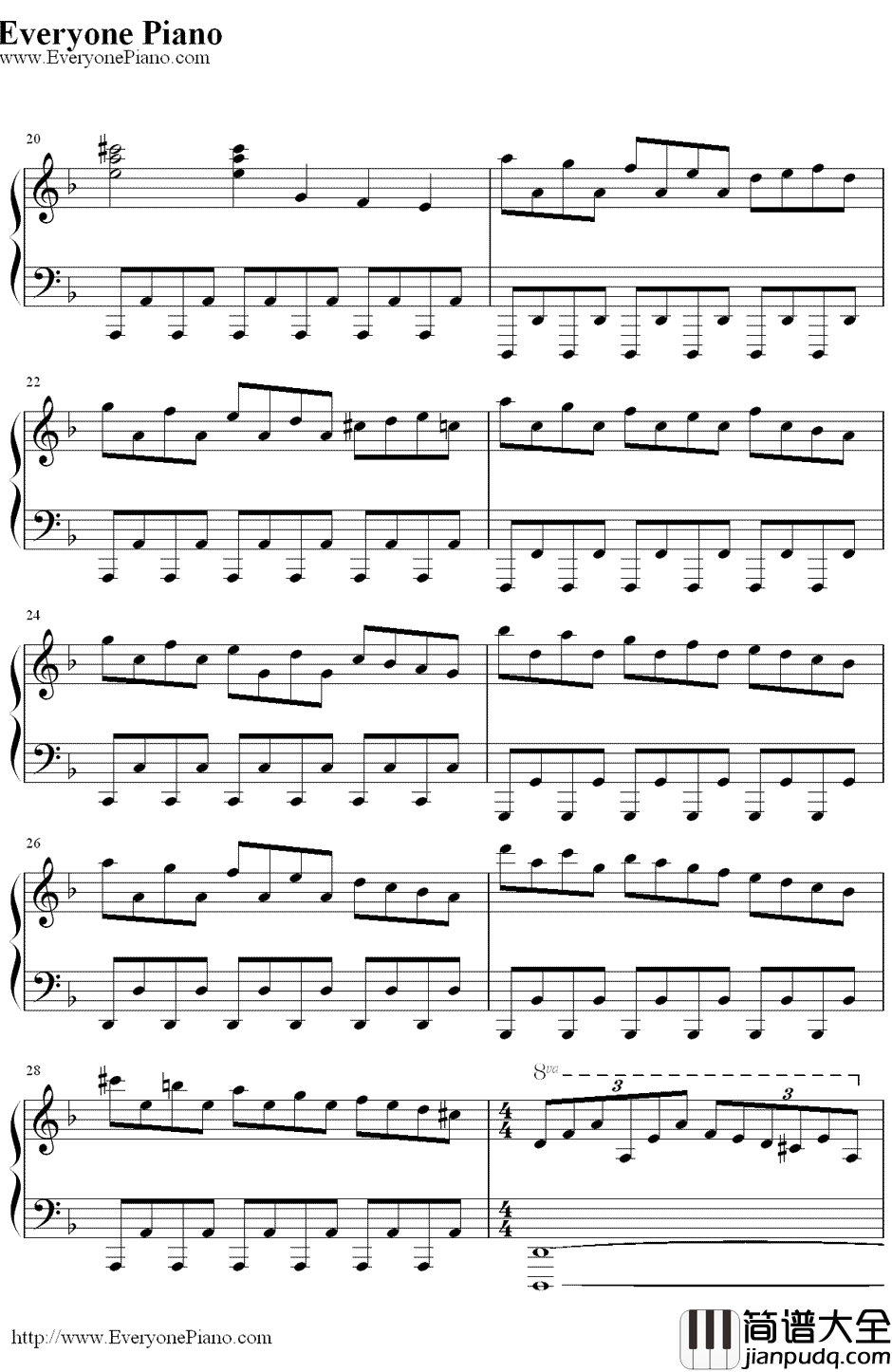 亨德尔的萨拉班德(Handel'sSarabande)钢琴谱_马克西姆MaksimMrvica