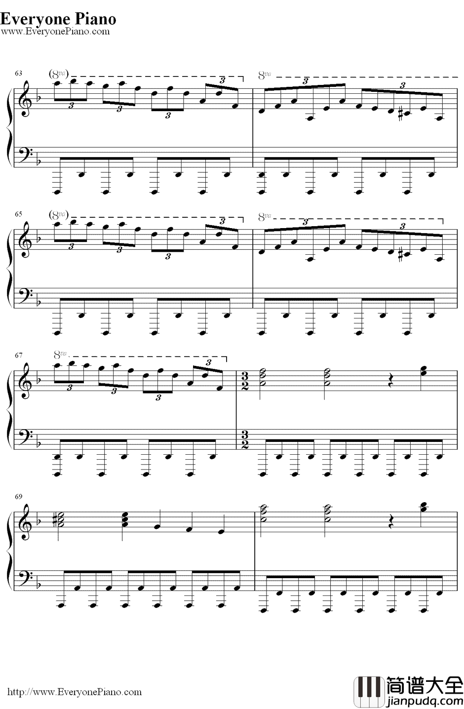 亨德尔的萨拉班德(Handel'sSarabande)钢琴谱_马克西姆MaksimMrvica