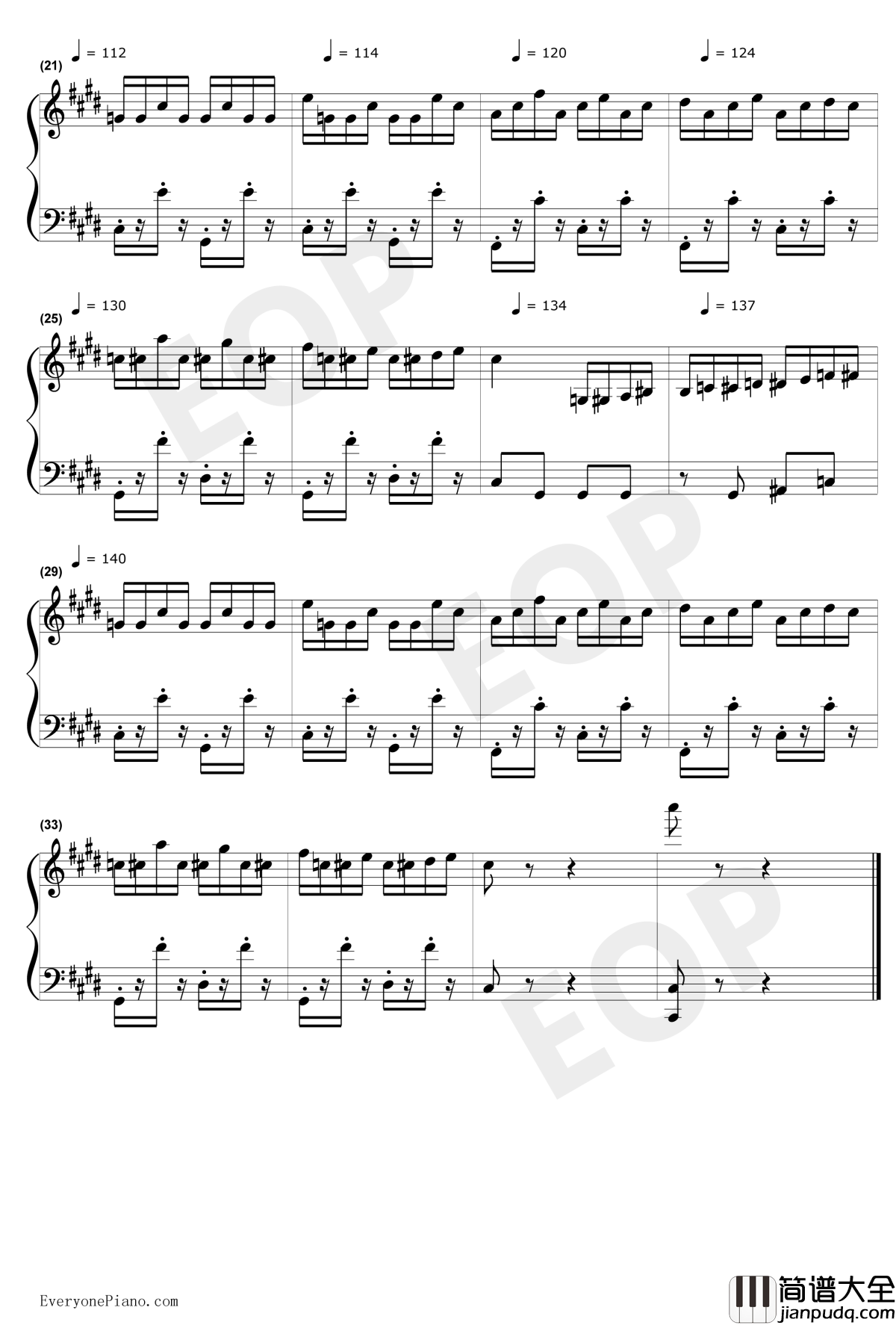 斗琴二钢琴谱_周杰伦_不能说的秘密