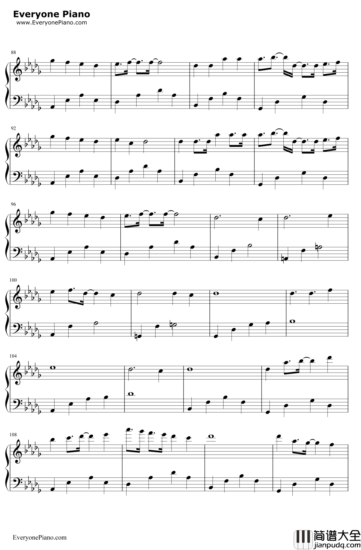 吉原哀歌钢琴谱_亚沙_重音TETO