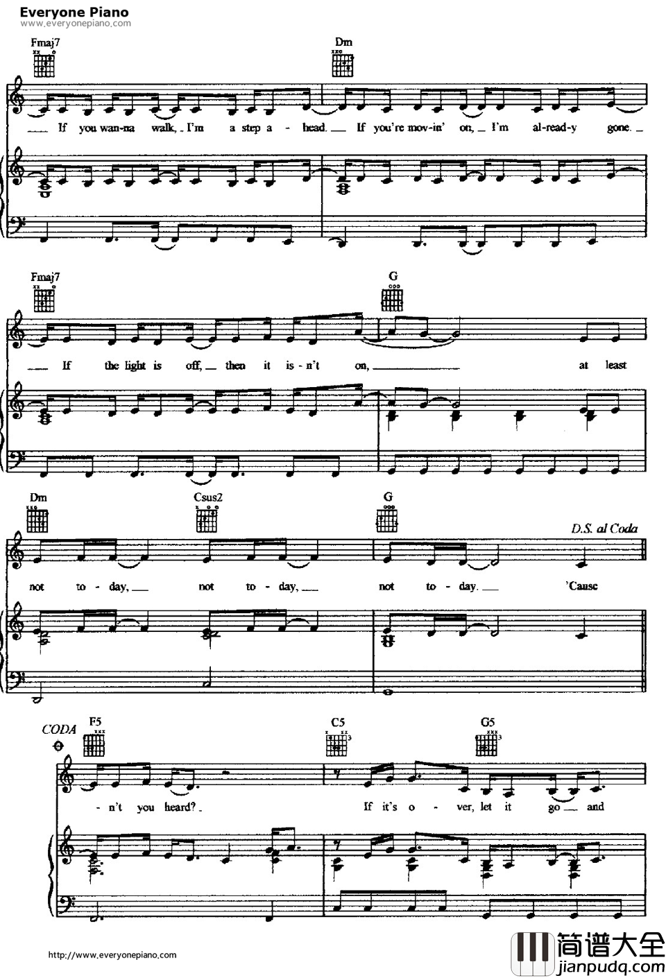 So_Yesterday钢琴谱_HilaryDuff