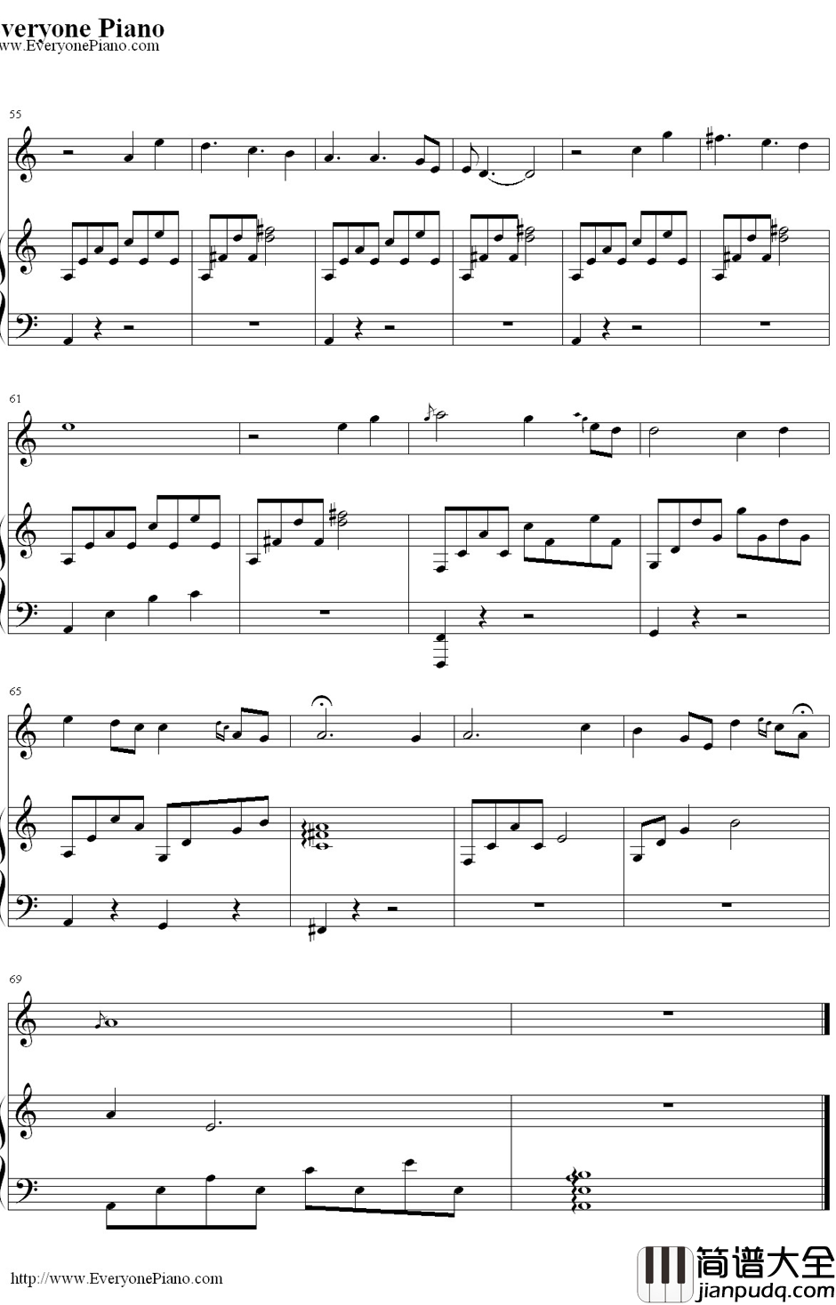 卷珠帘钢琴谱_霍尊