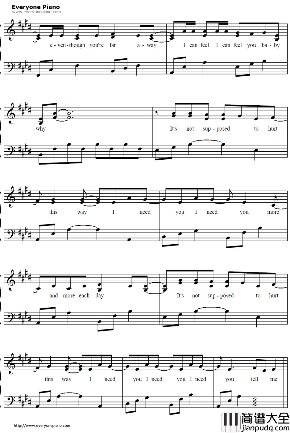 Why钢琴谱_艾薇儿_AvrilLavigne