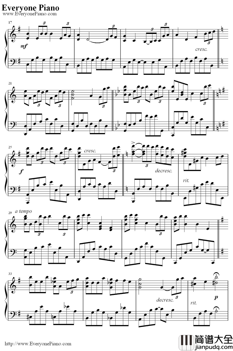 Falling钢琴谱_李闰珉_Yiruma