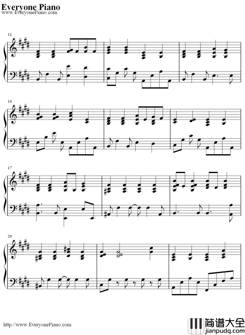 天使たちのメロディー钢琴谱_川岛爱川嶋あい_川嶋あい