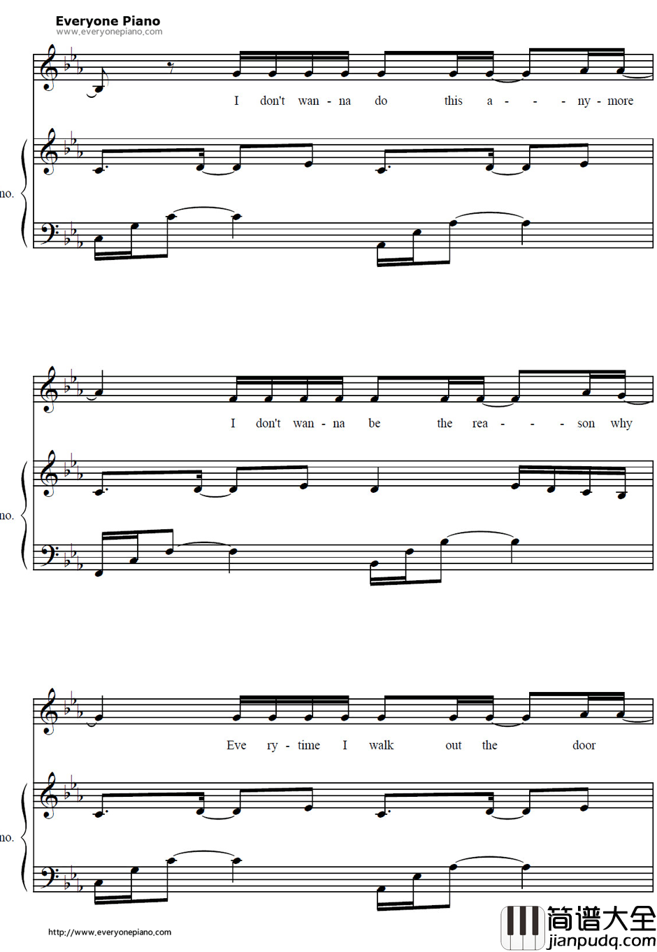 Unfaithful钢琴谱_Rihanna