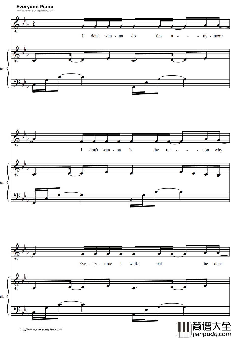 Unfaithful钢琴谱_Rihanna