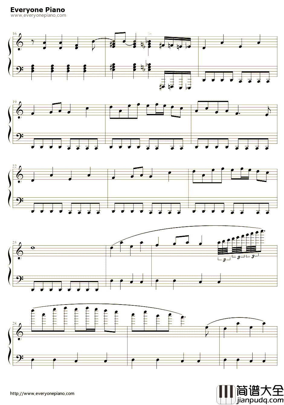 死亡华尔兹简易版钢琴谱_JohnArthurStump_死亡华尔兹简易版