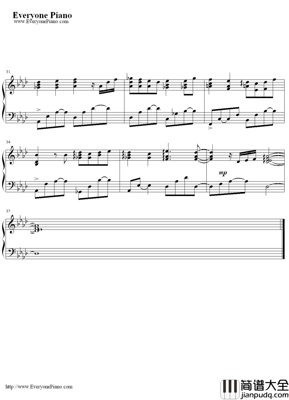 POWDER_SNOW钢琴谱_水树奈奈__WHITEALBUM_插曲