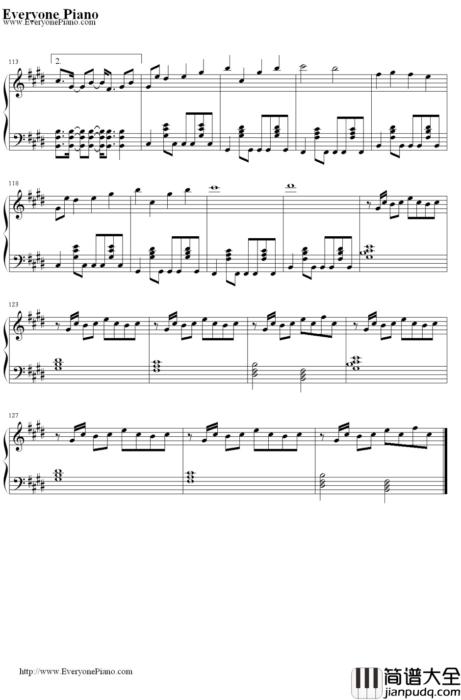 左右钢琴谱_初音未来_みぎひだり