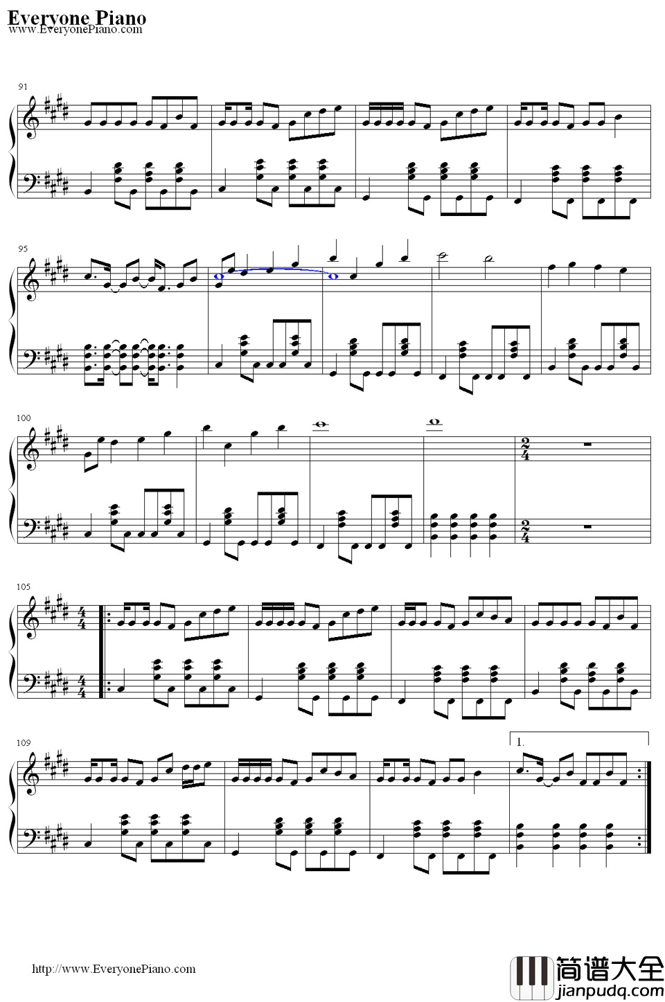 左右钢琴谱_初音未来_みぎひだり