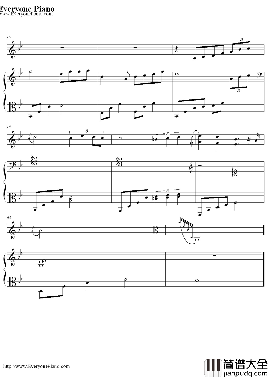 虹之间钢琴谱_金贵晟__爱情公寓4_插曲