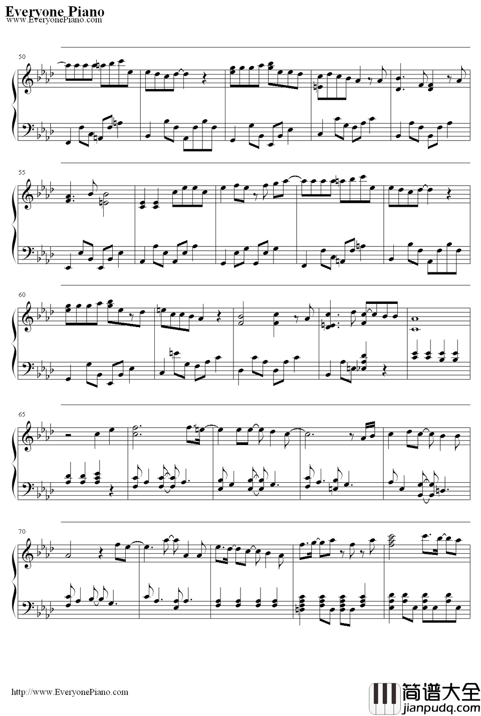 うたかた花火钢琴谱_Supercell_火影忍者疾风伝ED13