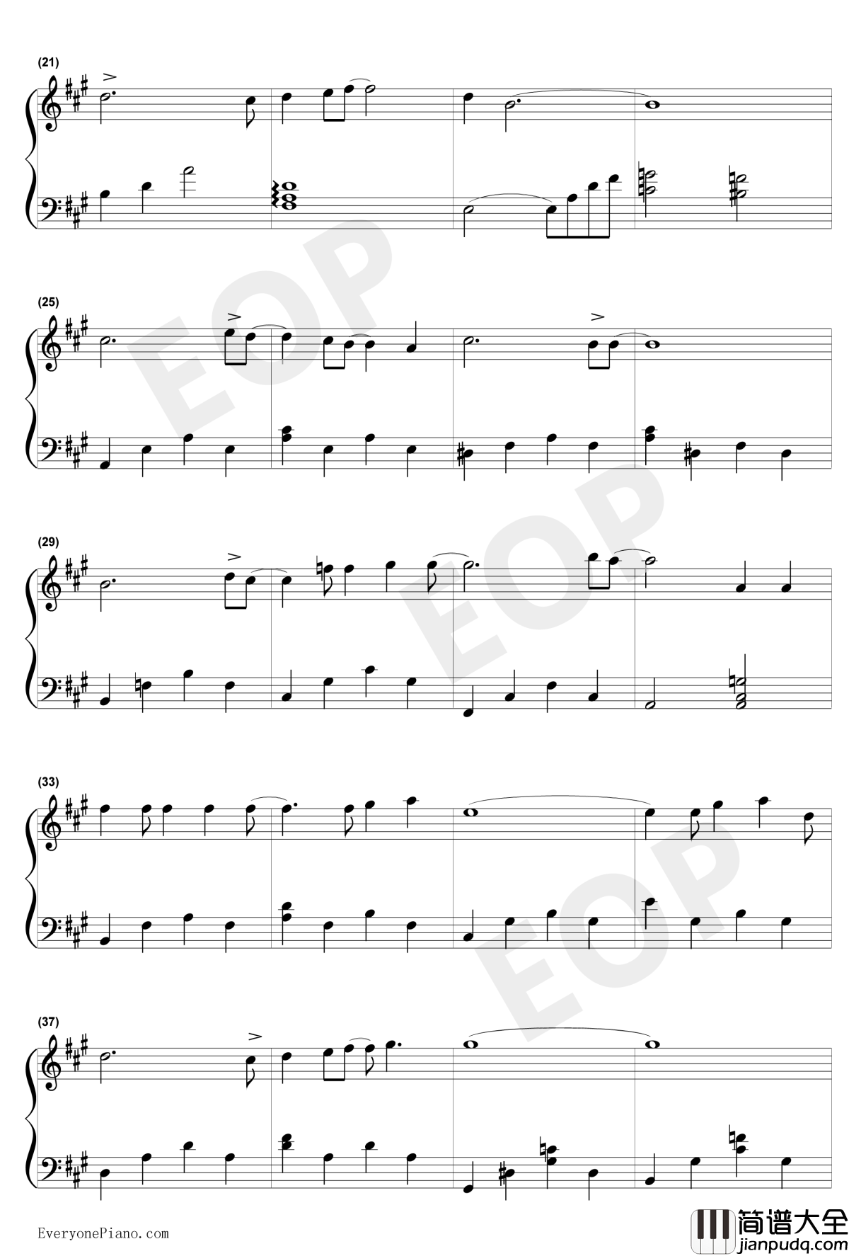 爱的回归线钢琴谱_陈韵若陈每文_爱情公寓3插曲