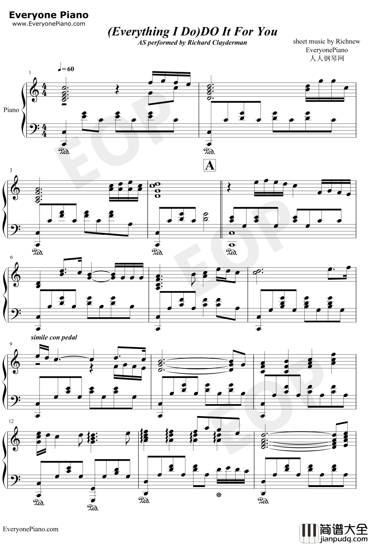 (Everything_I_Do)Do_It_for_You钢琴谱_布莱恩•亚当斯_罗宾汉主题曲