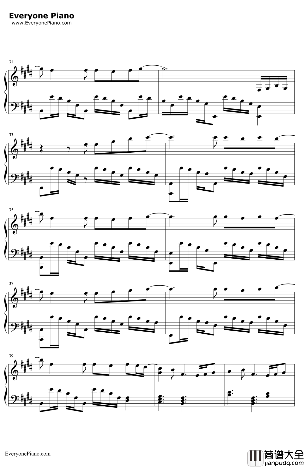 泡沫钢琴谱_邓紫棋