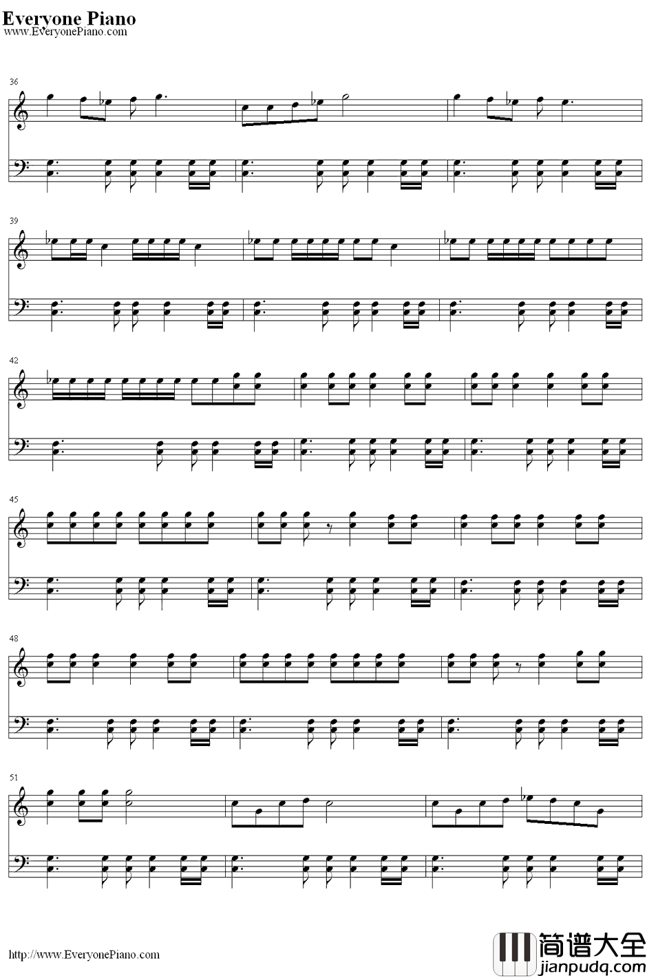 Bottoms_Up钢琴谱_TreySongz&NickiMinaj