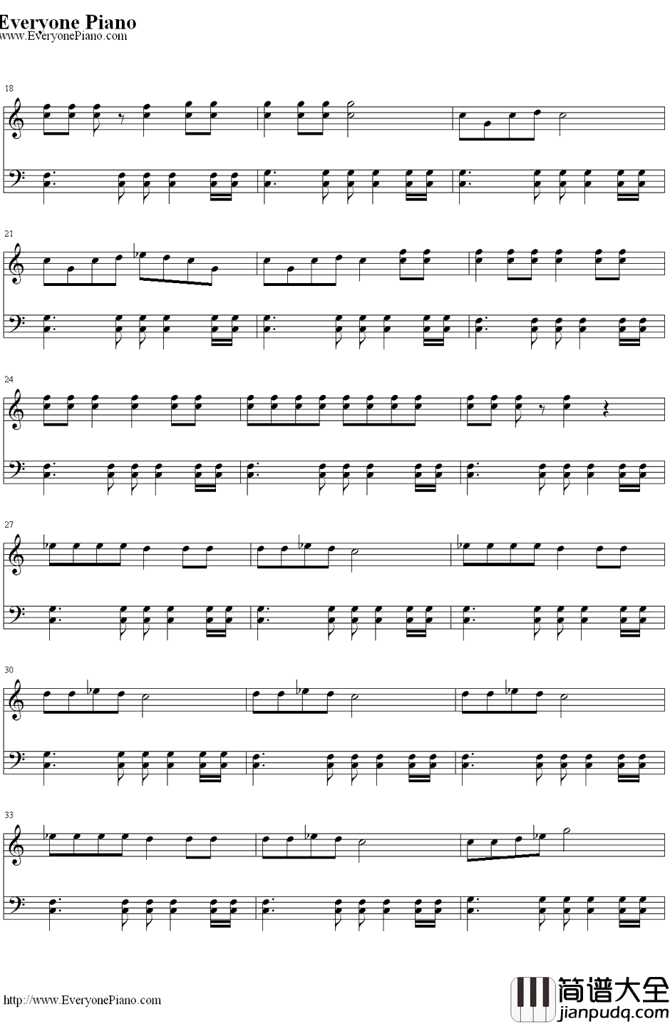 Bottoms_Up钢琴谱_TreySongz&NickiMinaj