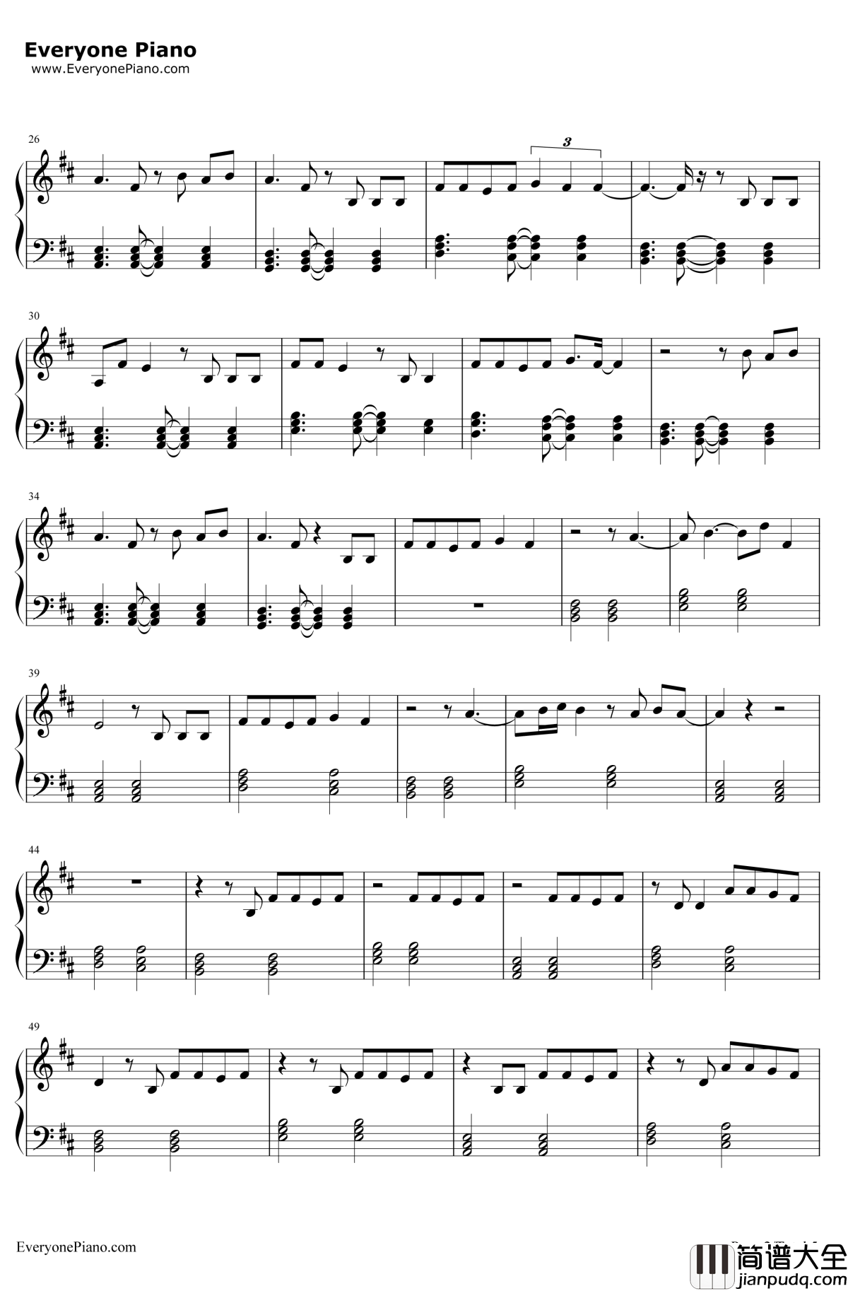 Can't_Remember_to_Forget_You钢琴谱_Shakira&Rihanna