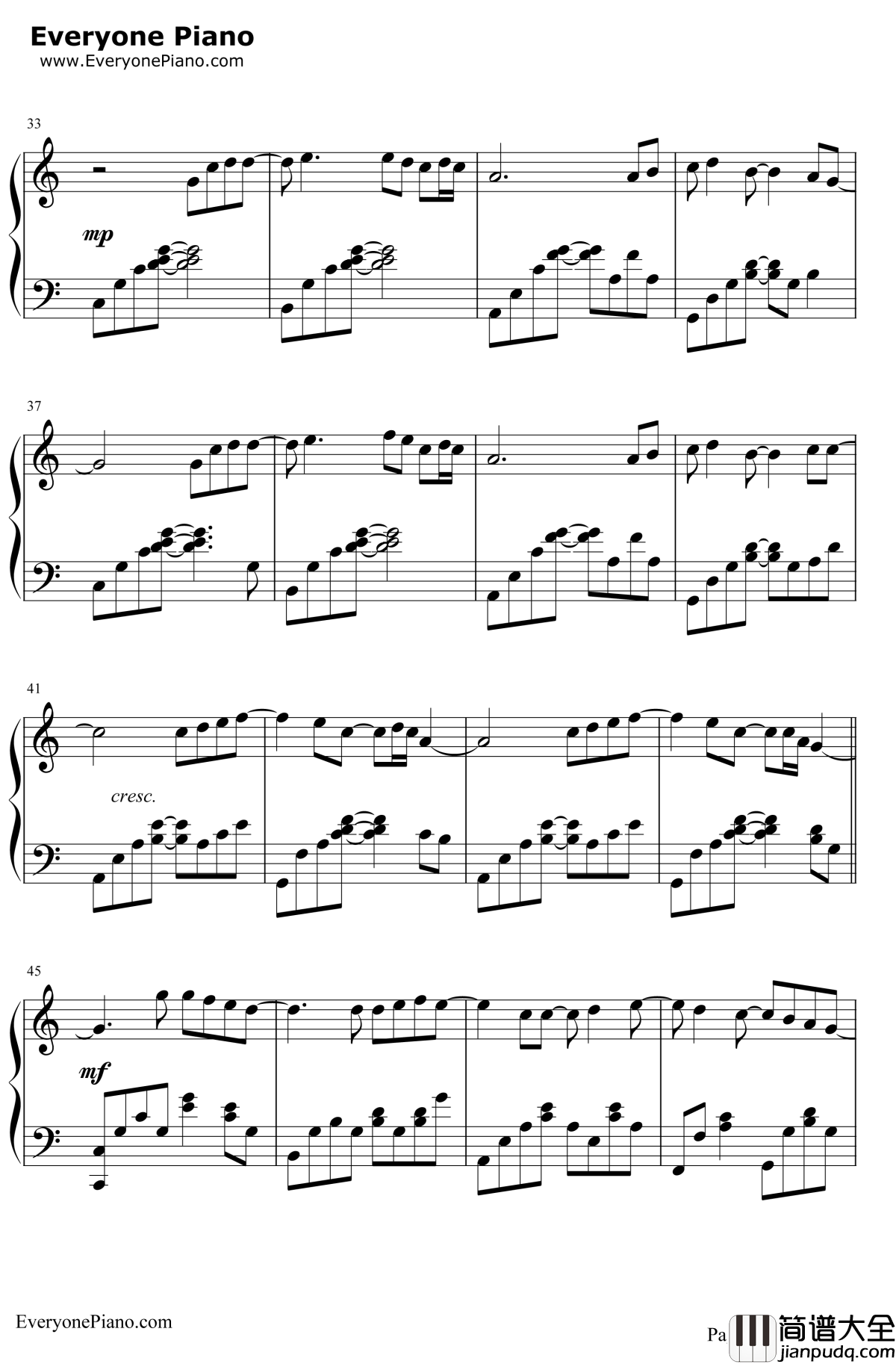 此情可待钢琴谱_RichardMarx_Right_Here_Waiting